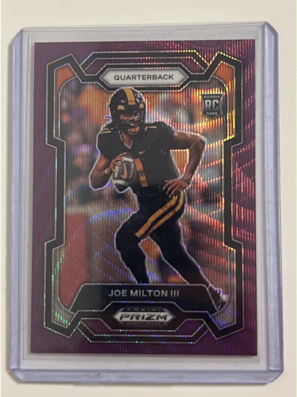 Panini Purple and Black Prizm Quarterback Trading Card